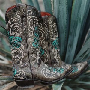 Turquoise Rose Women's Cowgirl Boots